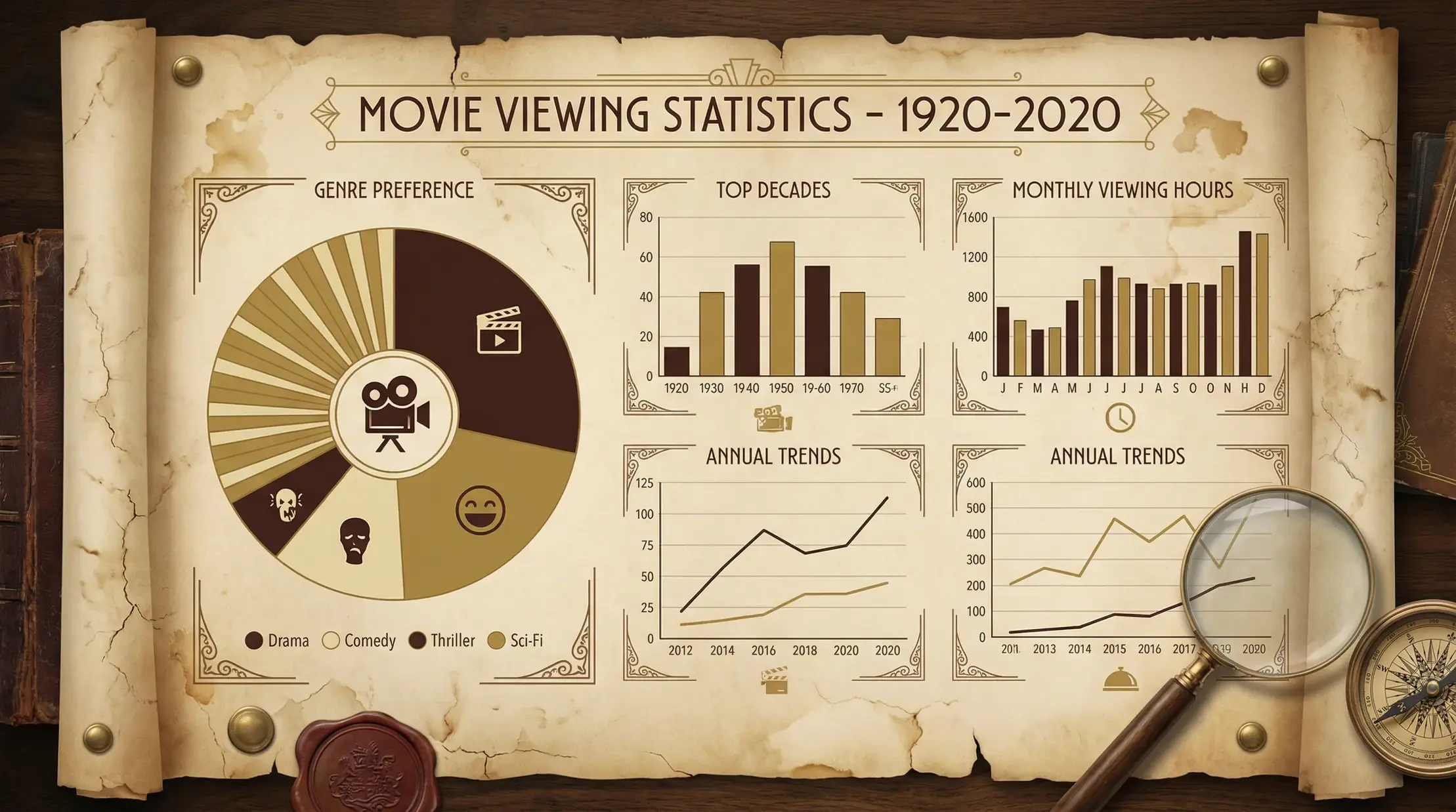 桃花视频 观影数据统计信息图表